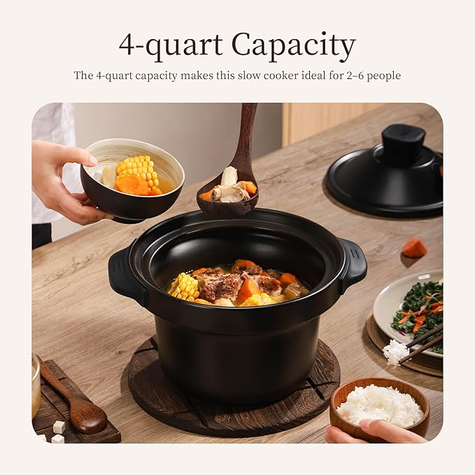Joydeem 4 Quart Electric Stew Pot, 500W Multi-Functional Cooking Pot - Image 5