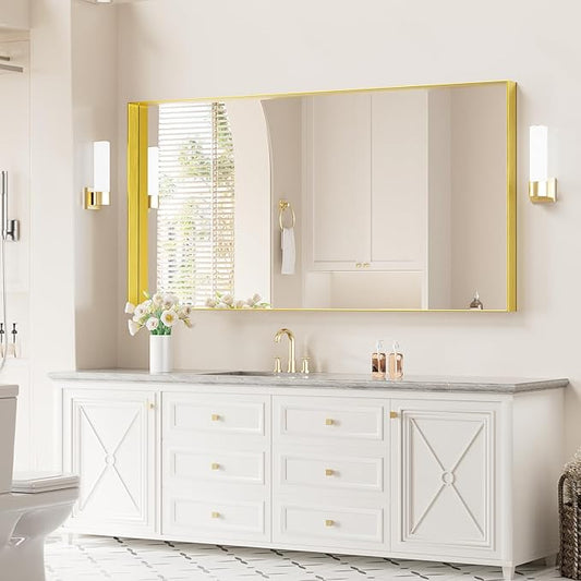 Koonmi 30x60 Inch Metal Framed Bathroom Mirror by KOONMI