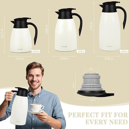 68 Oz Thermal Coffee Carafe, Stainless Steel Insulated Vacuum coffee crafts to - Image 4