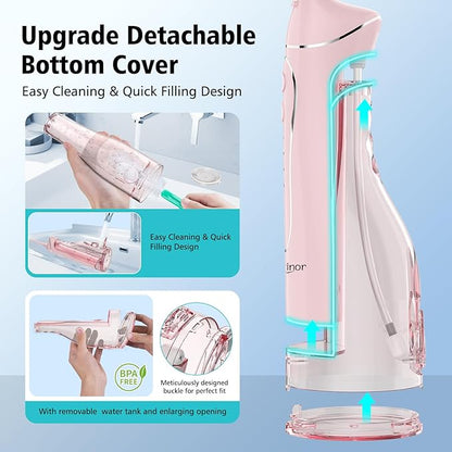 Leominor Water Flosser Pick for Teeth, 300ML Portable Oral Irrigator Upgraded - Image 7