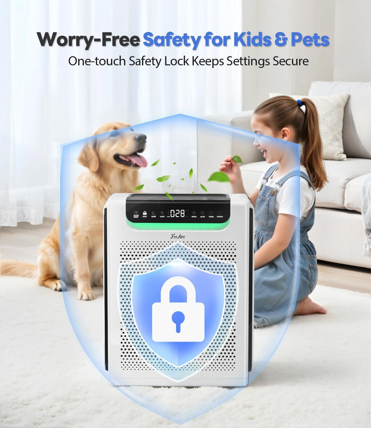 Air Purifiers for Home Large Room, Up to 2600Ft² with HEPA Washable Filters