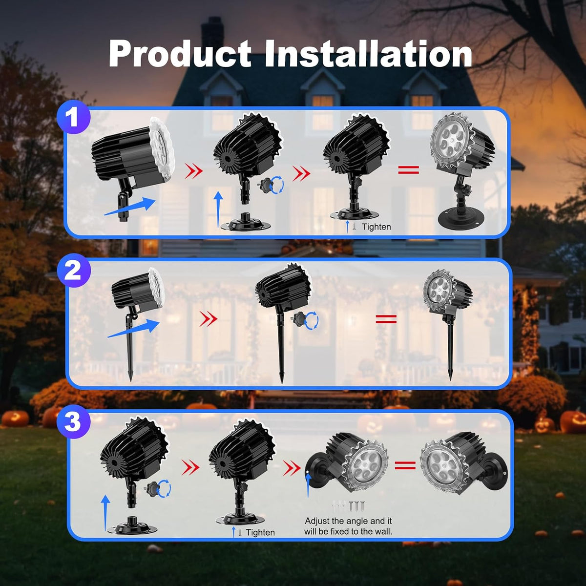 Matekxy Halloween Projector Lights Outdoor, 2025 Upgraded 3D Brighter Green&a...