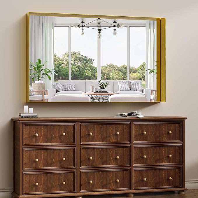 Koonmi 36x60 Inch Metal Framed Bathroom Mirror - Image 4