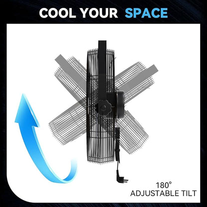 2600 CFM 14 inch Outdoor High Velocity Wall Mounted Fan, 3-Speed Metal Fans - Image 6