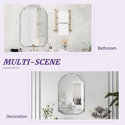 Bathroom Mirror for Wall, Bathroom Vanity Mirror, Beveled Edge Frameless Wall - Image 7