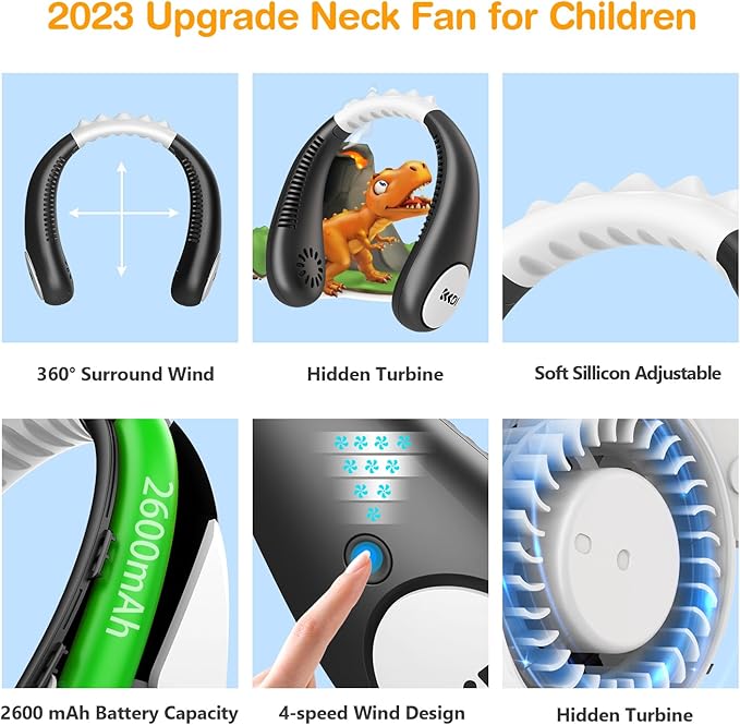 Kids Neck Fan, Portable Bladeless Fans - Image 5