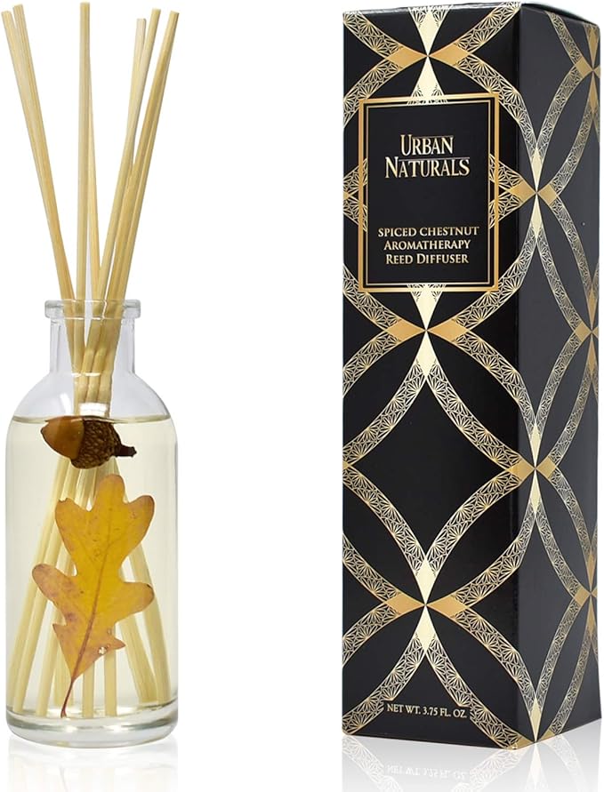 Urban Naturals Spiced Chestnut Reed Diffuser Sticks and Oil Set – Comforting by UrbanNaturals