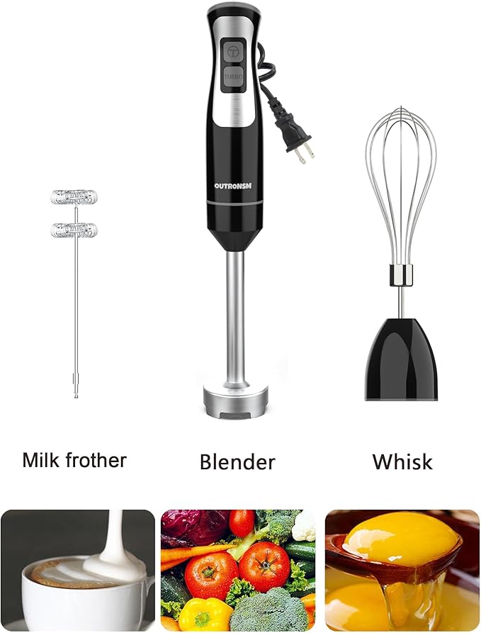 Immersion Blender Handheld, OUTRONSM Hand Blender - Image 3