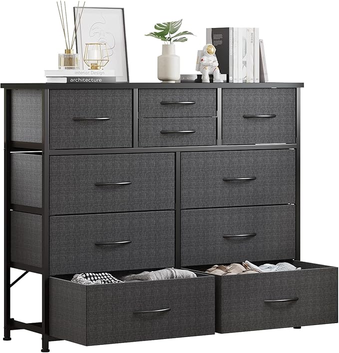 LUMTOK 10-Drawer Dresser, Fabric Storage Dressers by LUMTOK