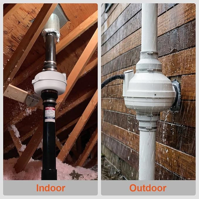 MIDCVFRUN 4 inch Radon Fan, 2 speed 260/188CFM Radon Mitigation System Quickly - Image 8