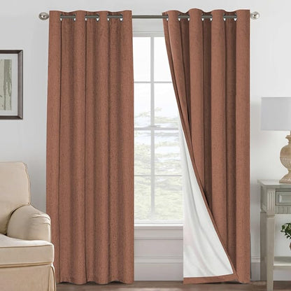 H.VERSAILTEX Bedroom Curtains Blackout Linen Blackout Curtains 84 Inches Long by HVERSAILTEX