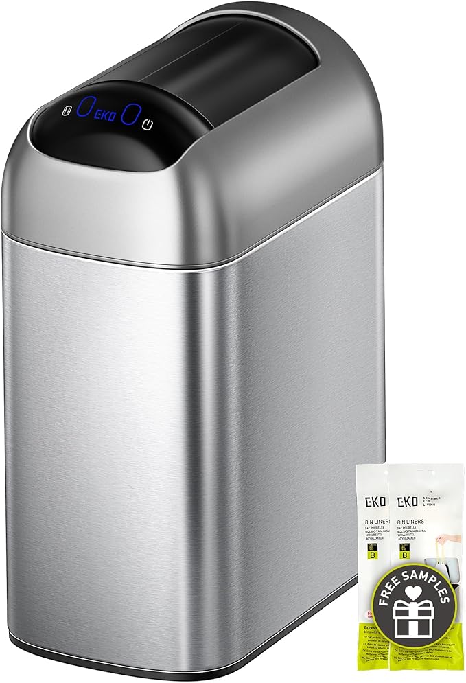 EKO Astro Slim Sensor Trash Can, 10L / 2.6 Gallon Touchless Garbage Bin by EKO