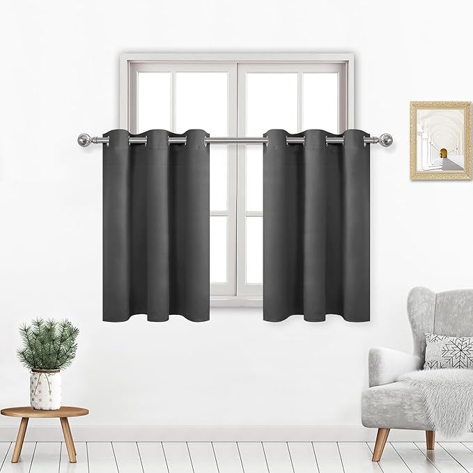DWCN Short Curtains 36 Inches Long, Basement Half Curtains by DWCN