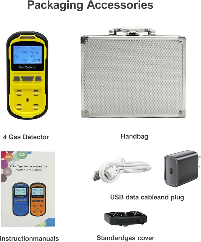 Upgraded 4 Gas Monitor Multi Gas Detector, Yfwsrecinoe Gas Leak Detector - Image 6