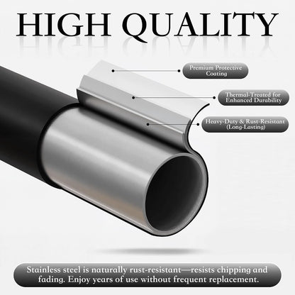 RYB HOME Black Curtain Rod 1 Inch Diameter Adjustable 28 to 48 Inch Length Heavy Duty Short Small Curtain Rod Bracket Sets with Leaf Ends for Cafe Kitchen Living Room Boho Window Decor, Matte Black | 28-48 inch adjustable, 30 lbs weight capacity, heavy
