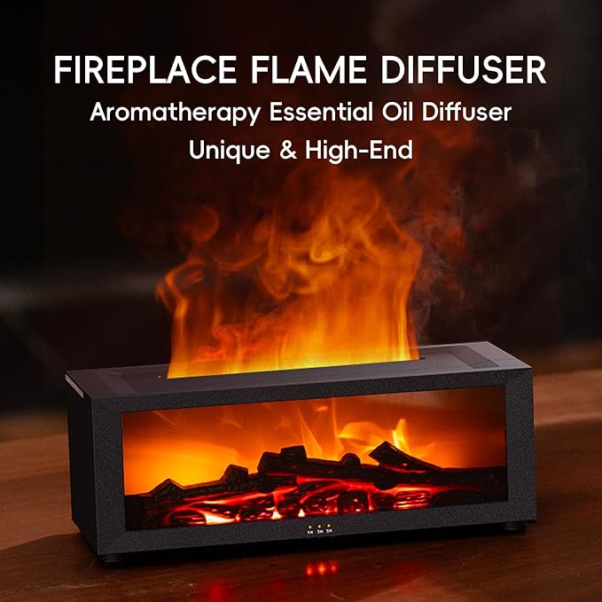 Essential Oil Diffuser, 7 Colors Fireplace Fire Flame Aromatherapy Diffuser - Image 2