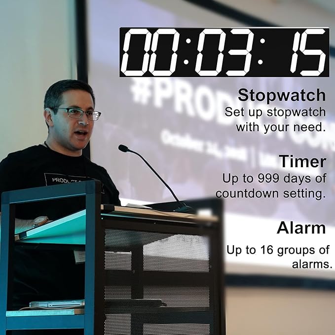 CHKOSDA Digital Wall Clock, Oversize Led Digital Clock - Image 4