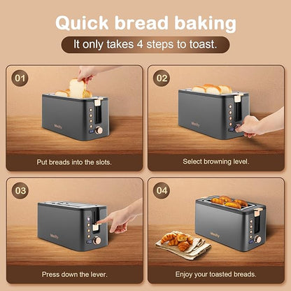 Mecity 4 Slice Toaster, Long Slot Toaster - Image 6
