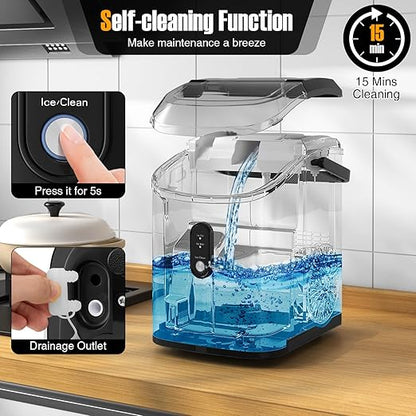 COSTWAY Nugget Countertop Ice Maker, Ready in 6 Mins, 34 lbs/24H, Ice Machine - Image 3