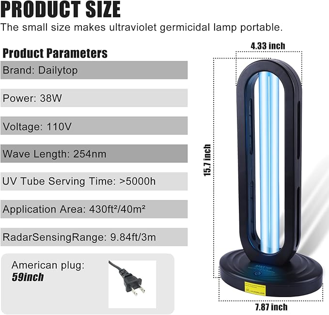 Home Disinfection Device, UV Light Sanitizer - Image 6