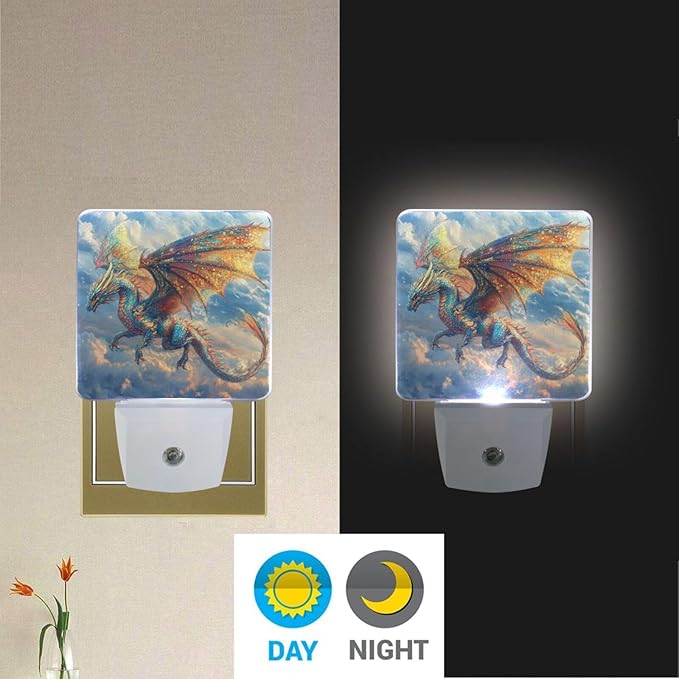 Pigsaly Led Night Light Psychedelic Colorful Dragon Night Light Plug in Wall - Image 5