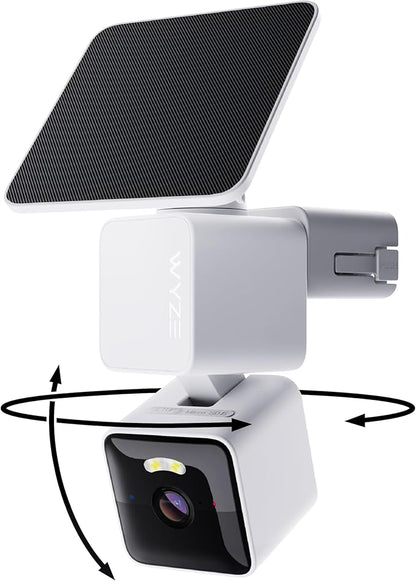 WYZE Solar Cam Pan, AI Security Cameras Wireless Outdoor, Battery Powered by WYZE