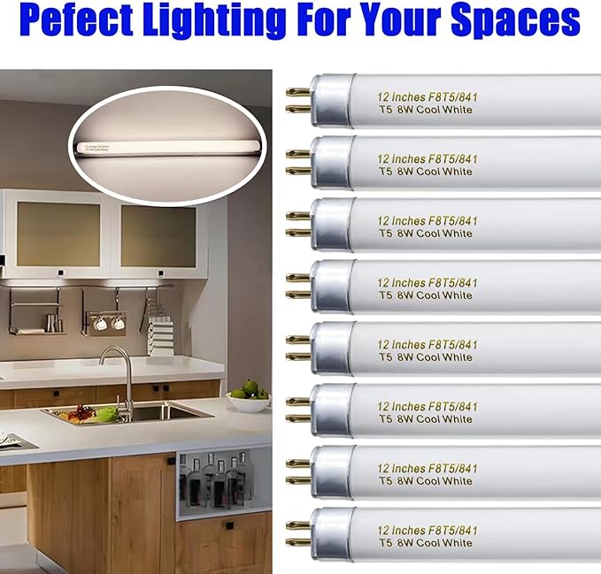 8 Pack F8T5/CW Fluorescent Bulbs, T5 12 inch 8 Watts Under Cabinet Light Bulb - Image 5