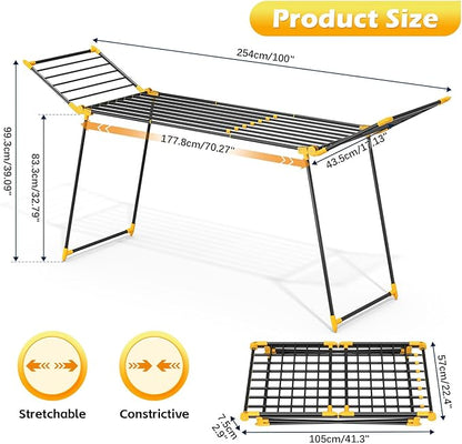 APEXCHASER Clothes Drying Rack Foldable, Large Drying Rack Clothing Retractable - Image 3