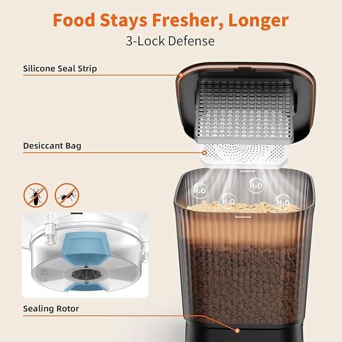 HoneyGuaridan Automatic Cat Feeder, 5G WiFi Cat Food Dispenser - Image 5