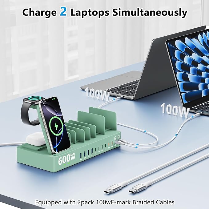 600w Charging Station for Multiple Devices, 15 in 1 Wireless Charger - Image 2
