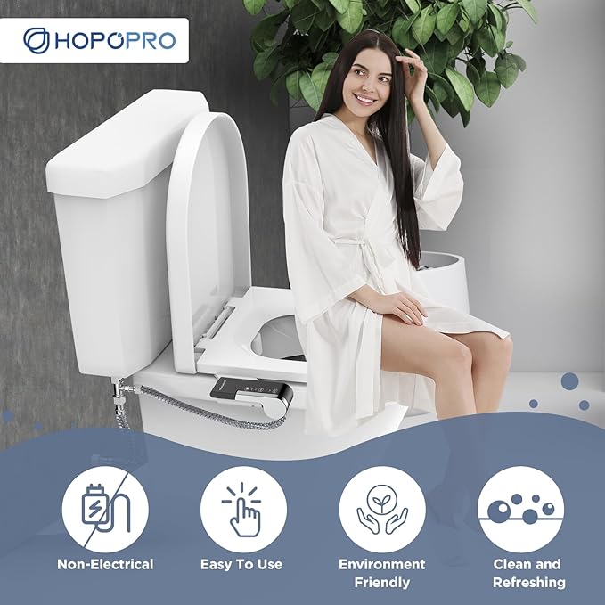 HOPOPRO Toilet Bidet Tank Replacement Cover, Bidet Ultra-Slim Dual Nozzle - Image 4