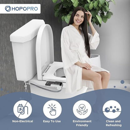 HOPOPRO Toilet Bidet Tank Replacement Cover, Bidet Ultra-Slim Dual Nozzle - Image 4