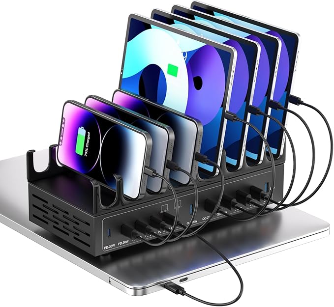 470W Charging Station for Multiple Devices, 12-Port USB C Charging Station by HomePage