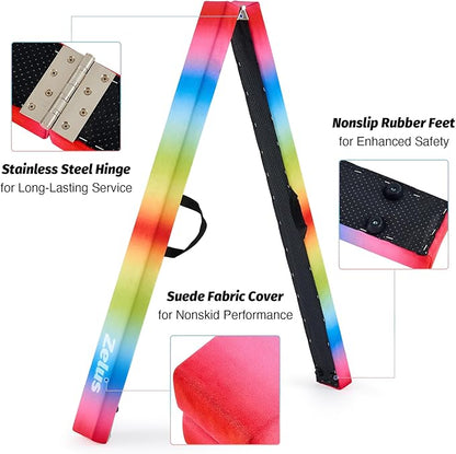 ZELUS 8' Folding Gymnastics Balance Beam, Floor Balance Beam w/Carry Handles - Image 3