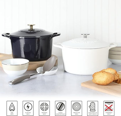 MARTHA STEWART Gatwick 7-Quart Enamel Cast Iron Dutch Oven Pot - Image 6