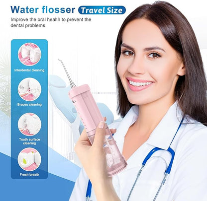 JNGOODS Mini Portable Water Flosser Oral Irrigator Water Teeth Cleaner Pick - Image 2