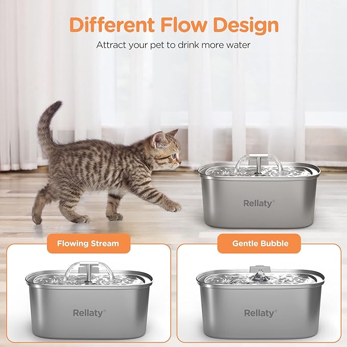 Cat Water Fountain Stainless Steel: 3.2L/108oz Pet Fountain Water Bowl Dog - Image 6