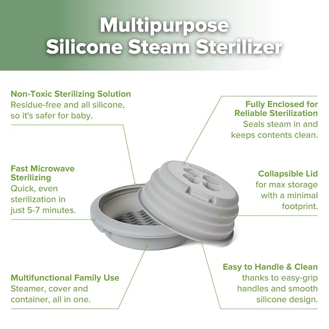 Haakaa Multipurpose Silicone Microwave Bottle Sterilizer & Steamer – Reusable - Image 5