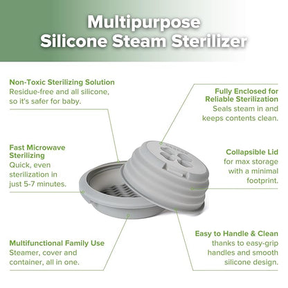 Haakaa Multipurpose Silicone Microwave Bottle Sterilizer & Steamer – Reusable - Image 5