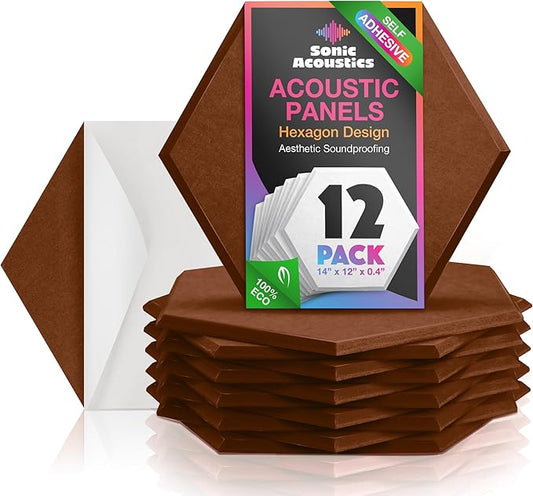 Acoustic Panels 12 Pack Soundproof Wall Panels, High-Density Wall Decoration by SonicAcoustics