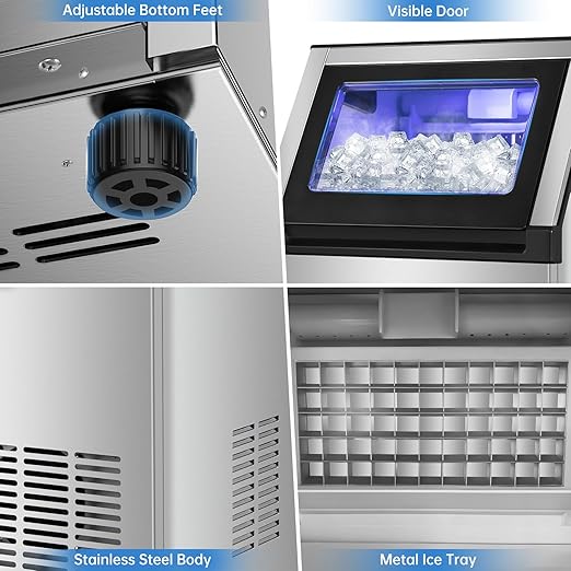 Commercial Ice Maker Machine 200 Lbs/24H, 35 Lbs Ice Bin, Undercounter Ice - Image 7