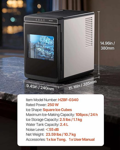 VEVOR Countertop Ice Maker, 22 lbs per Day, Self-Cleaning Portable Machine - Image 7