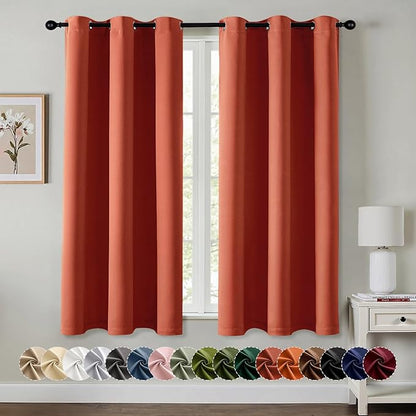 MIULEE Burnt Orange Blackout Curtains by MIULEE
