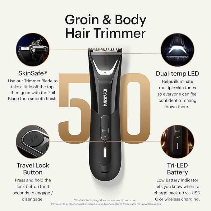 MANSCAPED® The Lawn Mower® 5.0 Ultra Groin & Body Hair Trimmer – Dual-Head - Image 2