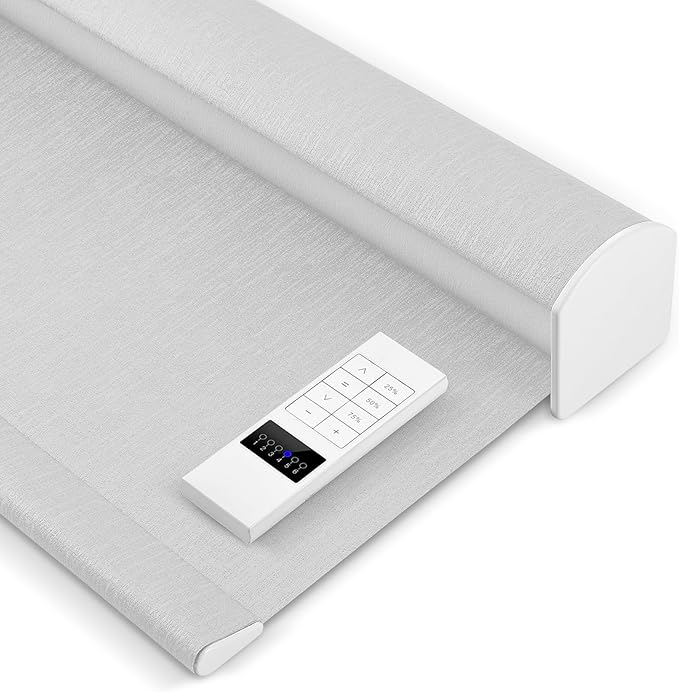 Zshine Motorized Blackout Window Blinds Customize Width Remote Control Wireless by ZSHINEHome