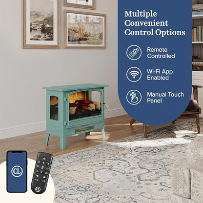 Country Living Infrared Freestanding Electric Fireplace Stove Heater in Mineral - Image 7