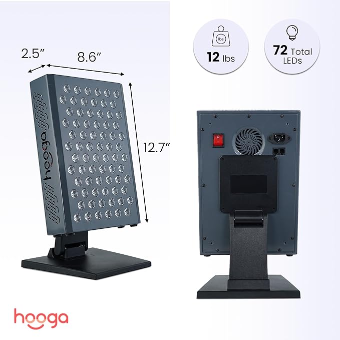 Hooga Red Light Therapy Panel, 72 High-Efficiency Low-Level LEDs, Flicker-Free - Image 3