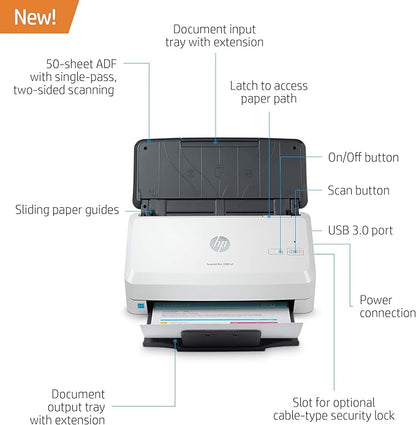 HP ScanJet Pro 2000 s2 35ppm USB 3.0 Color Duplex Scanner - Image 2