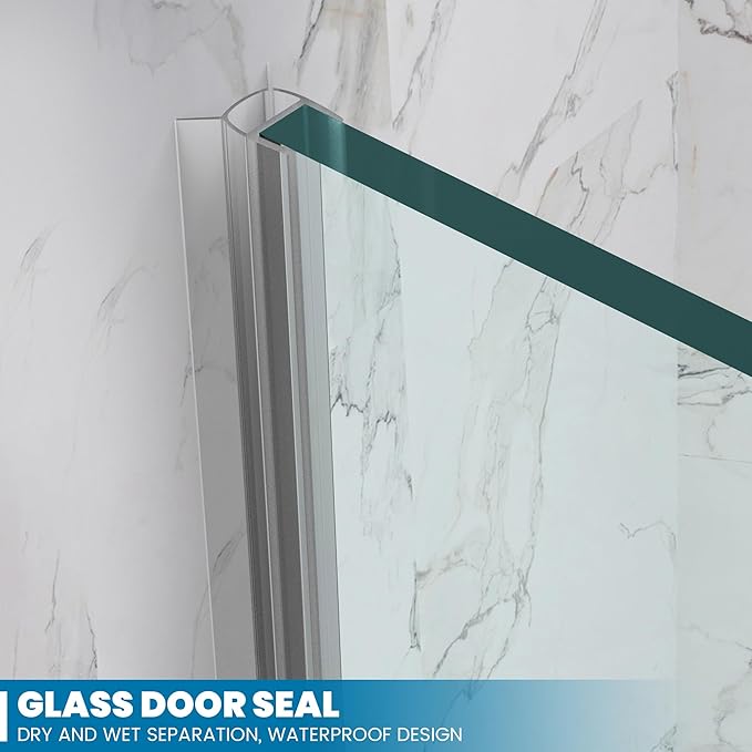 Bathroom Frameless Shower Door 36" W*72" H, 5/16" Clear Tempered Glass Hinged - Image 5