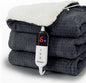 Heated Blanket Electric Throw Waffle, 50x60 Inches Sherpa Fleece Fast Heating by blunique